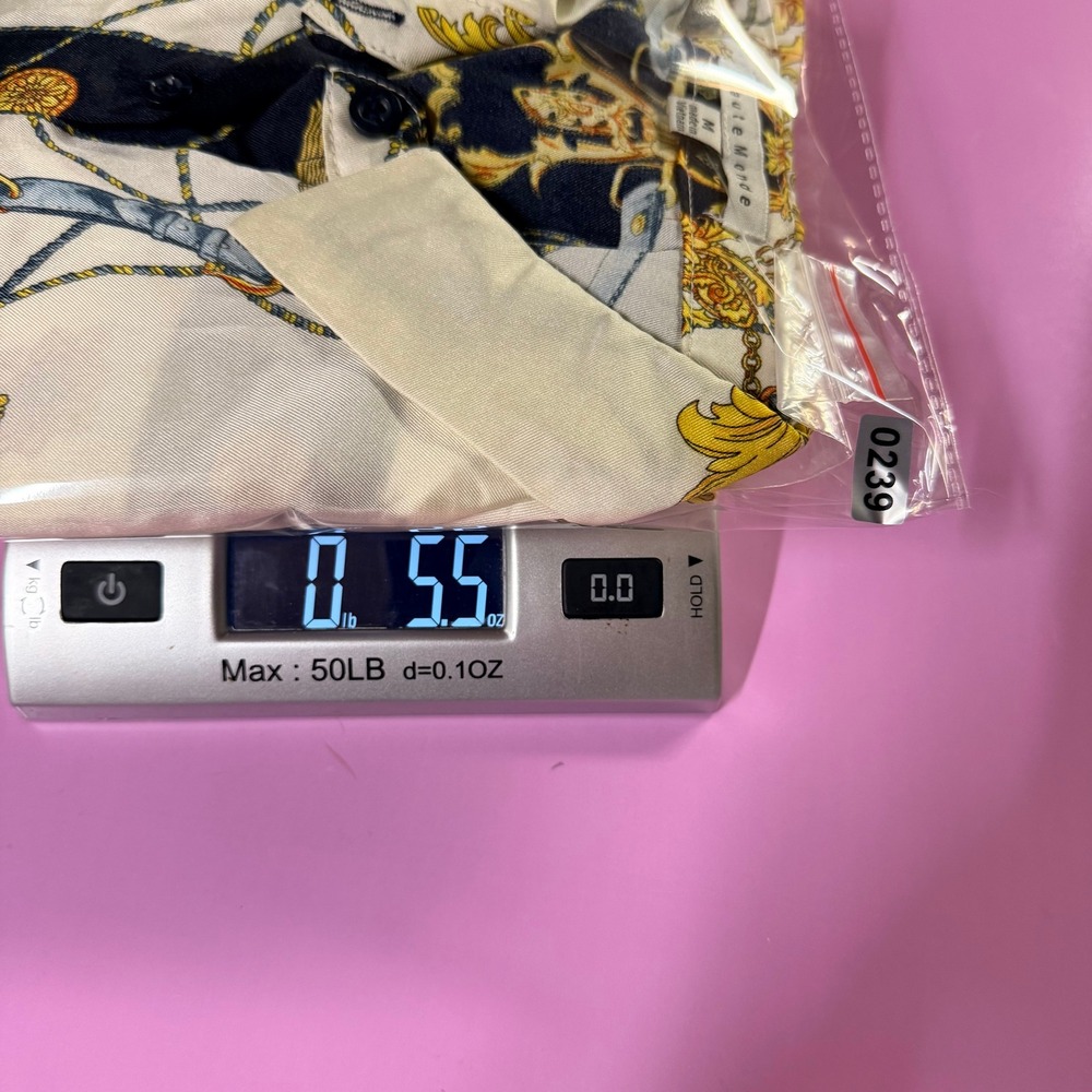 Baroque Chain‎ Print Button Down Scarf Print Old Money Quiet Luxury Mob wife - Picture 8 of 8